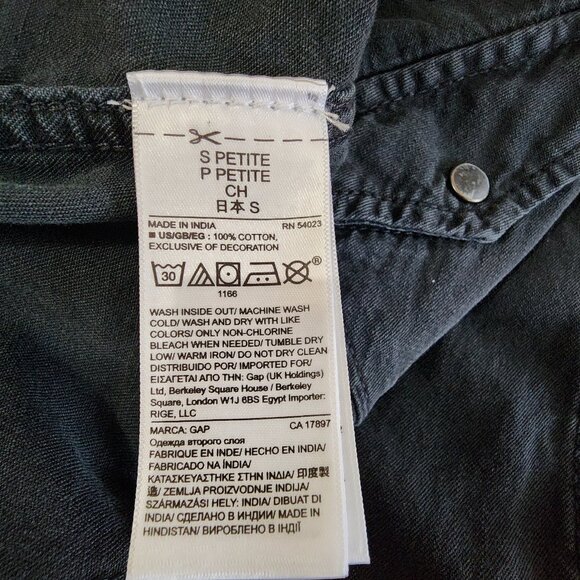 GAP 1969 Denim Western Shirt Size S Petite - Picture 7 of 11